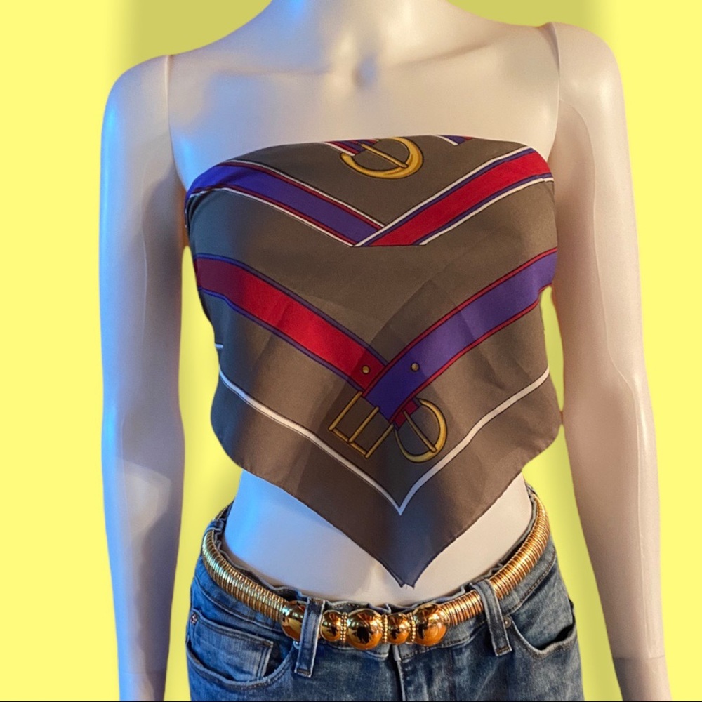 Vintage 90s Bandana Square Scarf Top - One Size